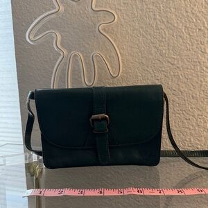 Patricia Nash Dark Teal-Green Leather Crossbody Bag